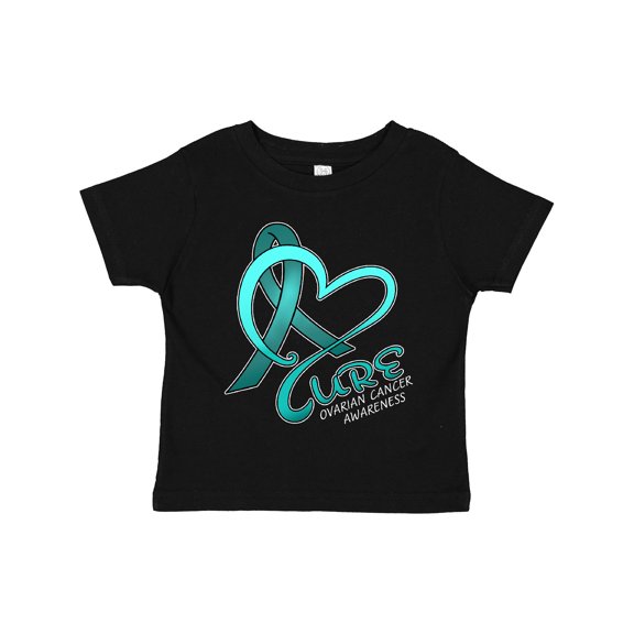 Inktastic Cure- Ovarian Cancer Awareness teal ribbon Boys or Girls Toddler T-Shirt