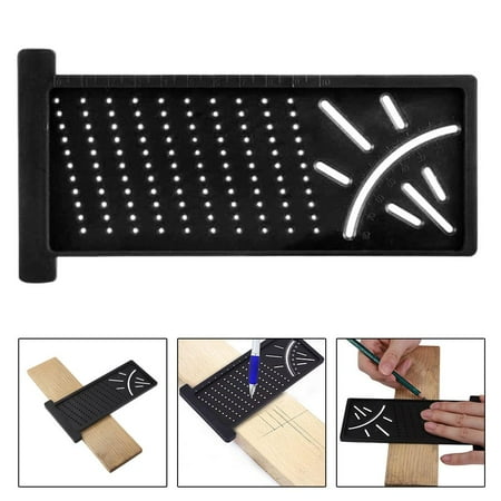 

Precision Woodworking Cutter Marking Ruler Hole Carpentry Measuring 172mm Black
