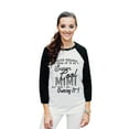 thumbnail image 2 of Thread Tank Super Cool Mimi Unisex 3/4 Sleeves Baseball Raglan White Black Small, 2 of 4