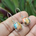 thumbnail image 2 of Boucles d'Oreilles Oyster Cuivre Turquoise en Argent Sterling 925 Turquoise Fait Main, 2 of 2