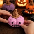 thumbnail image 4 of Mini Crochet Pumpkin Halloween Plush, Handmade Stuffed Animal Toy, Spooky Knit Jack-O-Lantern Decor, Halloween Gifts, 1.97 Inch, 4 of 6