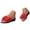 Red, variant on Dakaela Women's Dress Slide Sandals Suede Bow Wedge Slip on Walking Shoes Open Toe Backless Casual Mules Slippers for Summer Beach Vacation Size 6