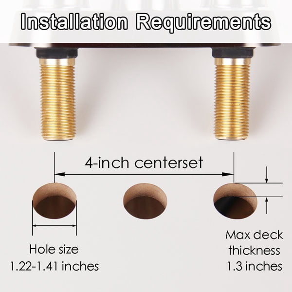 PARLOS Centerset Two-Handle Bathroom Sink Faucet with Metal Drain Assembly and Supply Hose, Brushed Nickel