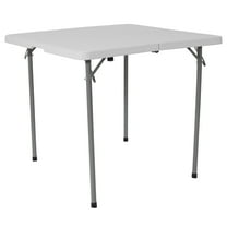 Emma   Oliver 2.79-Foot Square Bi-Fold Granite White Plastic Folding Table w/ Carrying Handle