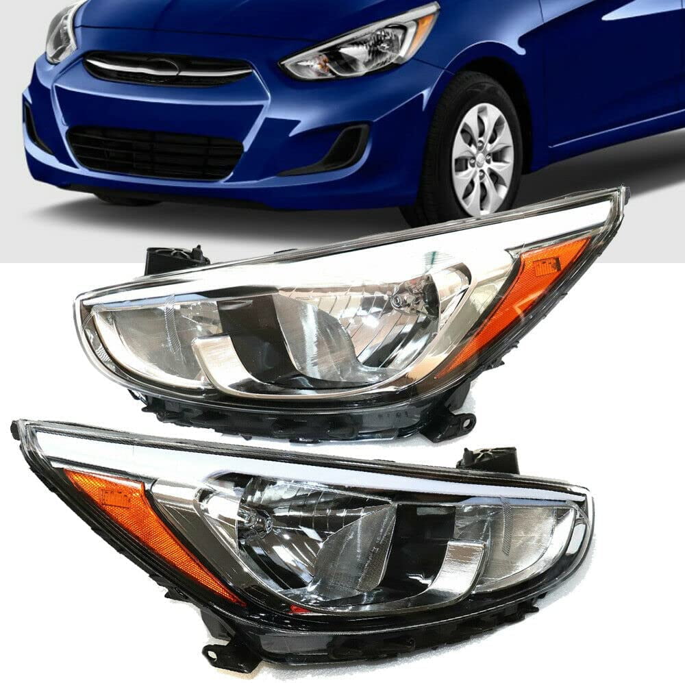 SHZICMY Headlights Assembly for 2015 2016 2017 Hyundai Accent Halogen