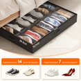 thumbnail image 3 of Organizador de almacenamiento para zapatos debajo de la cama paquete de 2 14 pares caja de tela de 4.3 pulgadas de alto bolsa plegable para zapatos de, 3 of 7