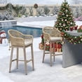 thumbnail image 3 of PURPLE LEAF Outdoor Bar Height Stools Set of 2, Patio Woven Aluminum Barstools Bar Chairs with Back and Cushions for Balcony Garden Indoor Kitchen Outside,Champagne, 3 of 10