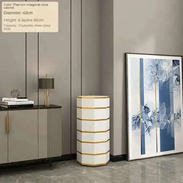 Gabinetes de zapatos giratorios americanos, muebles para sala de estar, estantes para zapatos multifuncionales, entrada de la casa, organizador de zapatos redondos ultraestrechos