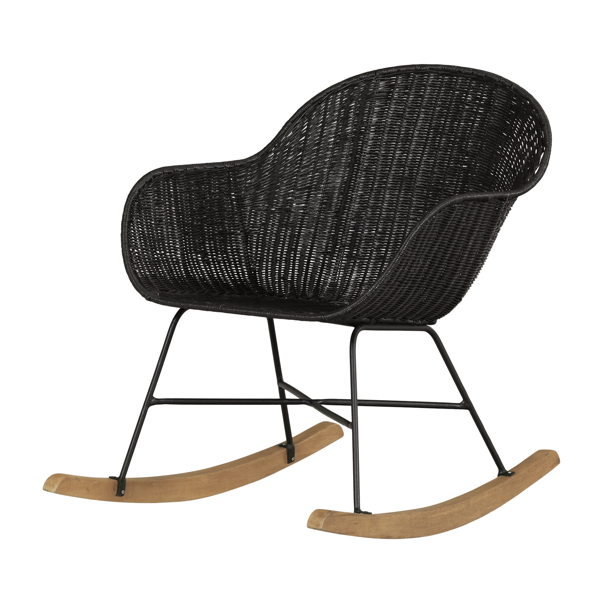 South Shore Balka, Bohemian Harmony Rocking Chair,  Black Rattan