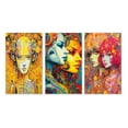 thumbnail image 2 of Designart "Charming Robots in Love Retro Art" Robot Wall Art Set Of 3 - Modern Yellow Gallery Set For Office Decor, 2 of 6