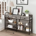thumbnail image 3 of "Zimtown 55"" Industrial Console Table with Power Outlet and USB Ports, Gray, Suitable for Living", 3 of 9