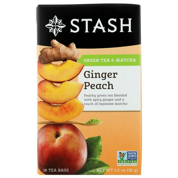 Stash Green Tea with Matcha Ginger Peach - 18 Tea Bags Pack of 3