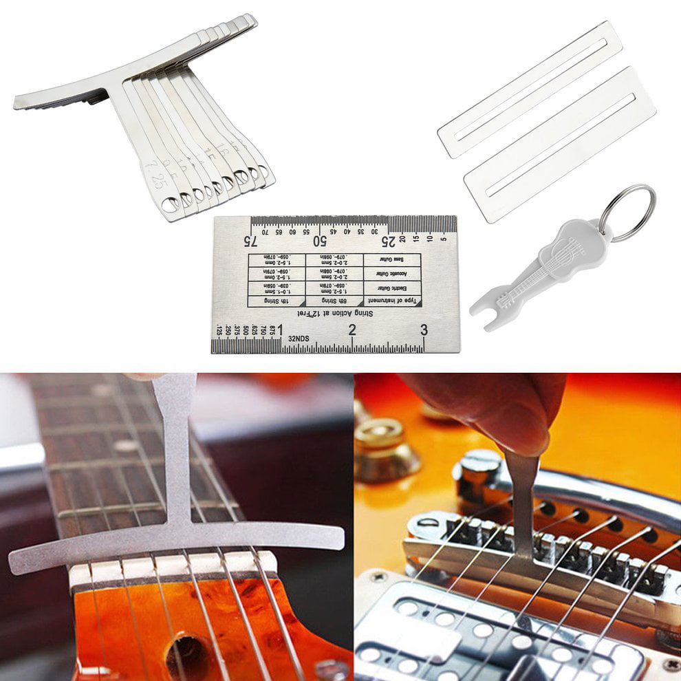 8Eninite Set of Tool Radius Gauge for Guitar Bass String Setup 13 Tools Guitar Repairsilversilver 
