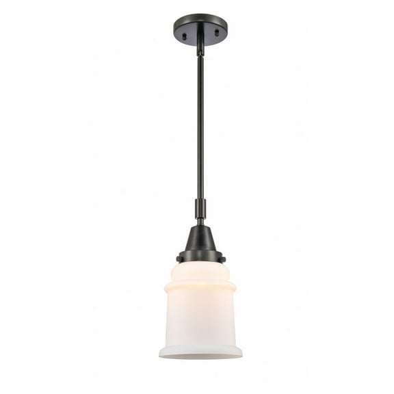 447-1S-BK-G181-Innovations Lighting-Canton - 1 Light Stem Hung Mini Pendant In Industrial Style-11.13 Inches Tall and 6.5 Inches Wide-Matte Black