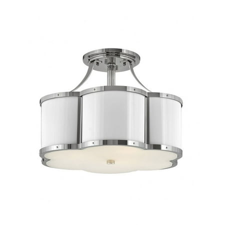 

3 Light Medium Semi-Flush Mount in Traditional Style 18 inches Wide By 13 inches High-Polished Nickel Finish Bailey Street Home 81-Bel-4442164