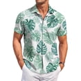 thumbnail image 2 of Dresfit Hawaiian Shirts Men Short Sleeve Button Down Polo Shirt Spring 2026 Graphic Beach Mokaloha Shirt Oversized Loose Big and Tall Tropical Aloha Shirt Mint Green M, 2 of 8