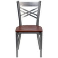thumbnail image 5 of HERCULES Series Clear Coated ''X'' Back Metal Restaurant Chair, 6FOB-CLR-CHYW-GG, 5 of 6