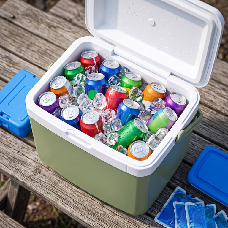 cooler box for fishing camp Portable Leakproof Outdoor Cooler with Carry Handle Picnics Grill Camping (Red) : Sports & Outdoors Portable Insulated Cooler Box with