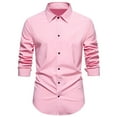 thumbnail image 2 of Hvyesh Men Dress Shirts Spring Long Sleeve Wrinkle-Free Work T-Shirt Casual Button Down Shirts Business Party Dress Shirts, 2 of 8