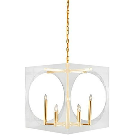 

Bethel A GOLD METAL FRAME CEILING FIXTURE WITH A CLEAR ACRYLIC SHADE & CUT OUT HOLES