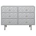 thumbnail image 2 of Riverbay Furniture Six Drawer Wood Geo Texture Dresser in Gray, 2 of 5