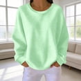 thumbnail image 3 of Blusas de Manga Larga para las Mujeres Cómodas de Cuello Redondo Sólido Casual Camiseta Blusa, Camisetas de Manga Larga de la Moda de las Mujeres, 3 of 6