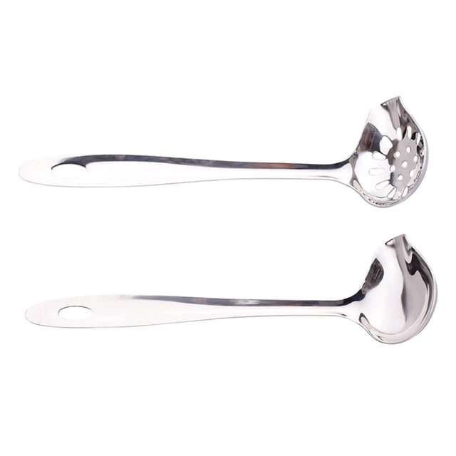 YSNOOWE 2Ud Cucharas De Colador Y Sopa Con Mango De Acero Inoxidable Para Hogar