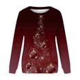 thumbnail image 3 of Qertyioot Femmes Mode Noël Impression Sweat-Shirt, Manches Longues Casual Col Rond Pull Tops, 3 of 3
