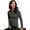 Charcoal Grey Heather, variant on Maidenform Sport Baselayer Thermal Mock Zip Top Magenta Quartz 2XL Women's