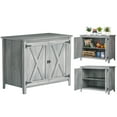 thumbnail image 3 of Outsunny Wood Outdoor Storage Cabinet, Compact Garden Shed Potting Shed with Shelf and Double Doors, Light Gray, 3 of 10