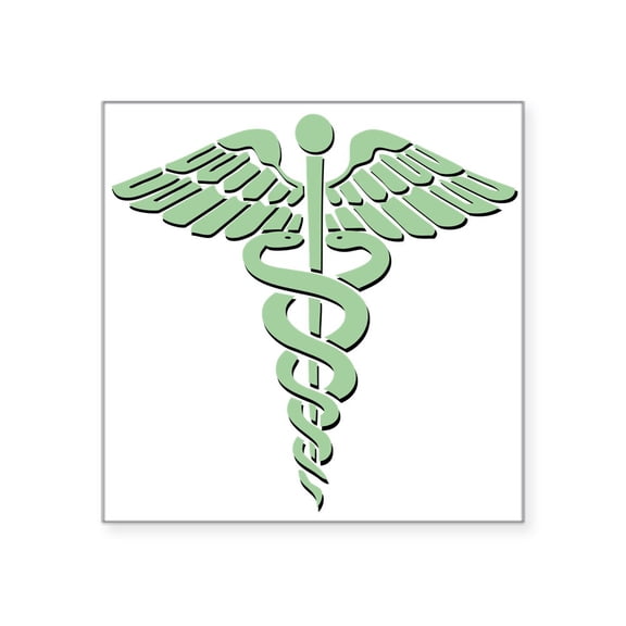CafePress - Caduceus Sticker - Square Sticker 3" x 3"