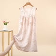 thumbnail image 2 of Levmjia Womens Sleeveless Nightgown Round Neck Floral Print Ruffle Spliced Loose Mini Dress Home Sleep Casual Floral Pattern Lightweight Comfortable Daily Indoor Leisure Wear, 2 of 5