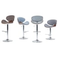 thumbnail image 2 of WyndenHall  Avondale Mid Century Modern Bentwood Adjustable Swivel Bar Stool - 20.9 W x 20.5 D x 45.3 H Denim Blue Chrome Finish,Wood Finish, 2 of 5