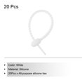thumbnail image 3 of Reutilizables Cremallera Bridas, 7 Pulgadas Silicona Bridas Bolsa Clips, Multiuso Silicona Bridas, Cable Bridas, Pan Brida, Doméstico Retorcidas Bridas(Blanco Paquete de 20), 3 of 5