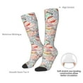 thumbnail image 4 of Logiee Passport Stamp Print Gift Stocking Stuffers,Adult Stockings,Novelty Socks,Funny Socks Birthday Running Walking Sleeping, 4 of 6