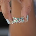 thumbnail image 5 of Buguette And Princess Emeruld With Round Amethyst Eternity Band ring, 925 Starling Silver Ring, Band Ring, Cluster Ring, Handmade Jewelry, Birthstone Ring, 5 of 5