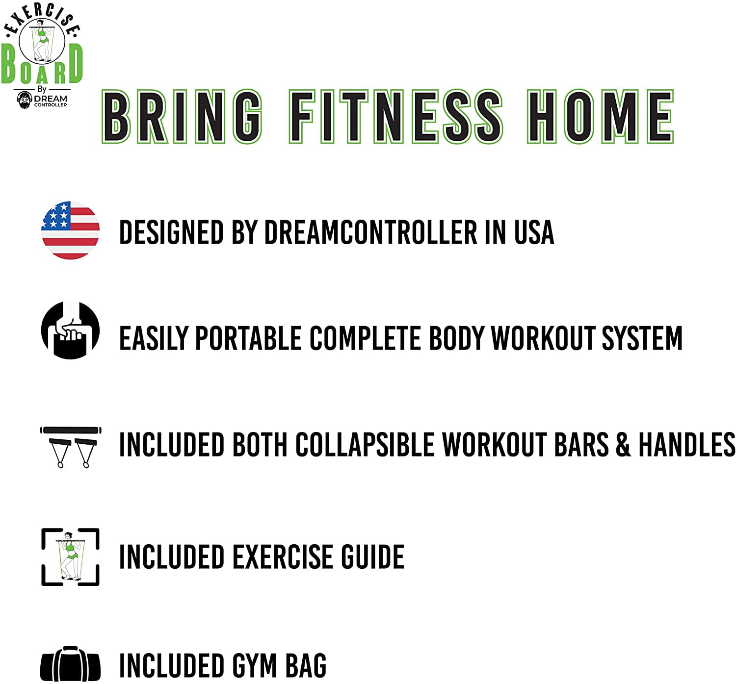Dreamcontroller Pilates Bar Kit with Resistance Band & Workout Board Exercise & Yoga Fitness