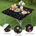 thumbnail image 4 of Black Christmas Ornament Pattern Square Fitted Tablecloth with Elastic Edge,Square Table Cover,Washable Elastic Table Cover for Home Kitchen Party Decor 34"x34", 4 of 6