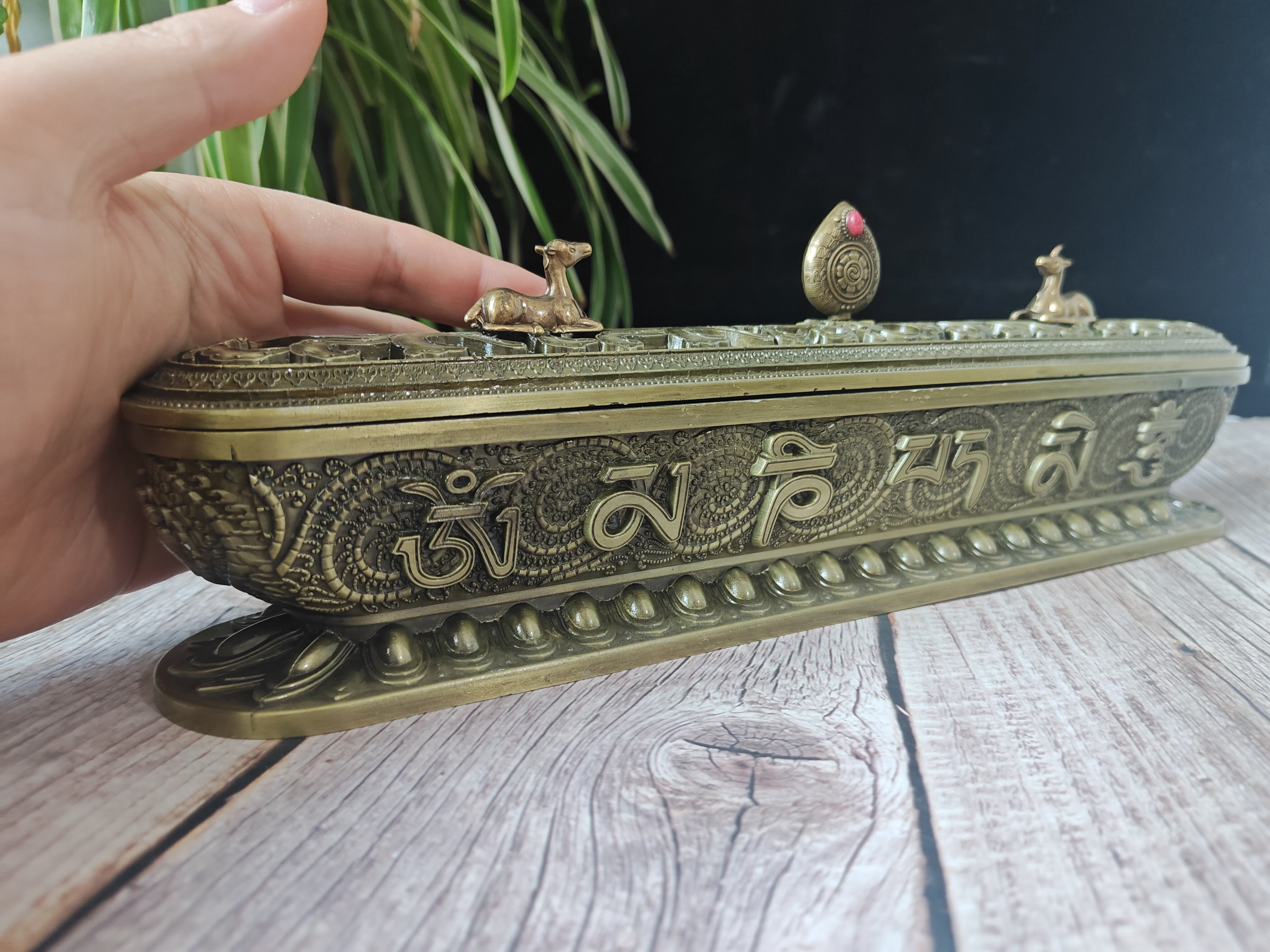12.9''Vintage style copper unique Incense Holder waterfall  Catcher censer Incense Burner for Sticks Healing Ash Catcher ashtray Home Decor