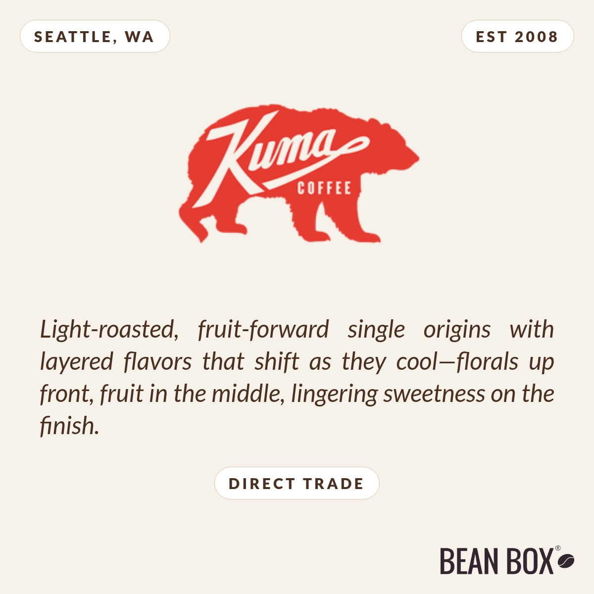 Classic Blend - Roasted by Kuma Coffee - Whole Bean Coffee - 12oz Bag