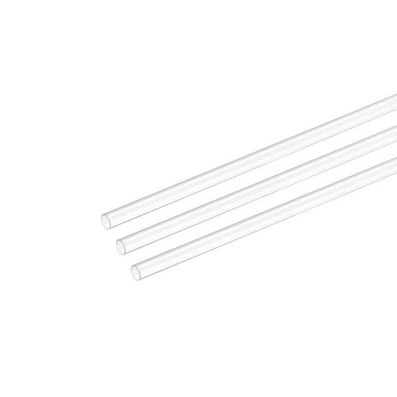 Plástico Rígido Tubo Policarbonato Redondo Tubo Transparente 0.16"(4mm) ID 0.2"(5mm) OD 17" (425mm) Alto Impacto para Iluminación, Maquetas, Agua Plomería, Paquete de 3