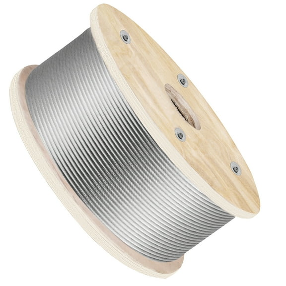 VEVOR 316 Stainless Steel Wire Rope Cable, 3/16", 1x19, 500 ft reel