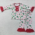 thumbnail image 1 of Ropa de invierno para niños, conjunto de ropa de dormir de Navidad, camisa de guitarra de Papá Noel, pantalones rojos, pijamas de moda, 1 of 4