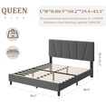 thumbnail image 2 of Queen Size Upholstered Bed Frame with Adjustable Headboard, Linen Platform Bed with Wooden Slats Support, Noise-Free Mattress Foundation, No Box Spring Needed, Bedroom Furniture, 2 of 8
