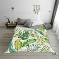 thumbnail image 2 of YFYANG Lightweight Warm Flannel Blanket, Green Abstract Leaf Doodle Throw Blanket for Bed, Sofa, Travel, Camping, 50"x40", 2 of 7