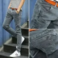 thumbnail image 3 of Pantalones vaqueros para hombre con bolsillos, pantalones vaqueros masculinos, pantalones de invierno, negros, ajustados, ajustados, estilo Y 2k, moda coreana vintage, 3 of 5