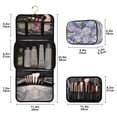 thumbnail image 2 of 3-Piece Travel Toiletry Bag Set, Hanging Wash Bag with Makeup Bag & Brush Case,Waterproof Cosmetic Organizer for Travel, Gym & Home Elegant Purple Daffodil Pattern, 2 of 9