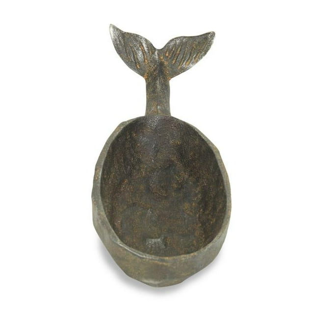 Cheungs 5361 Cast Iron, Whale Themed Storage Piece in An Unfinished & Black Finish