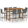 thumbnail image 6 of vidaXL Patio Bar Set Bar Table and Stools Patio Furniture Set with Cushions, 6 of 31