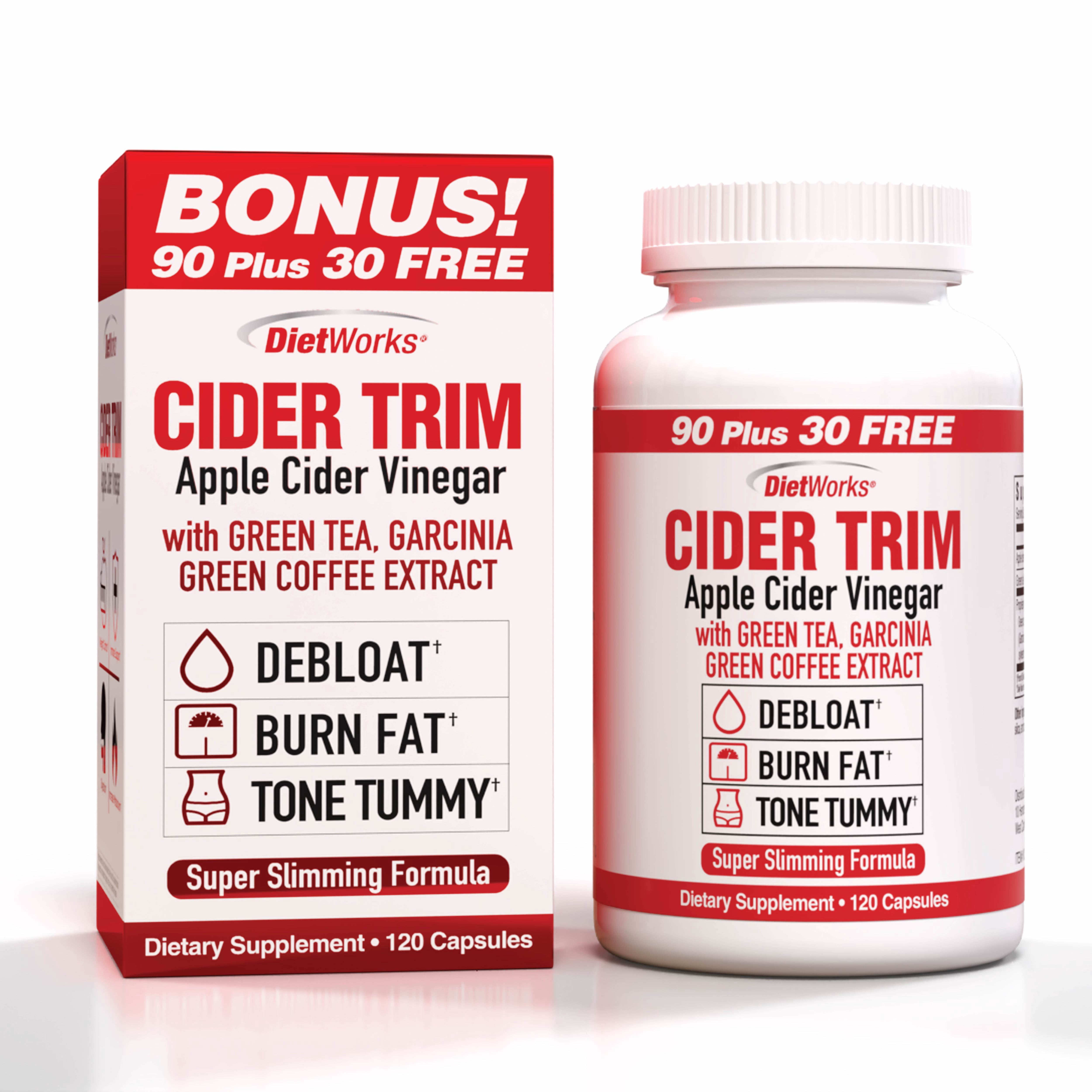DietWorks Cider Trim Apple Cider Vinegar Capsules, 120 Ct
